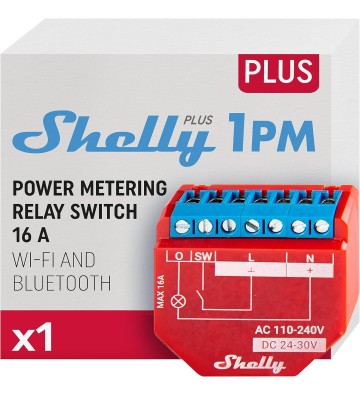 Shelly Plus 1PM - Module relais interrupteur connecté Wi-Fi 16A