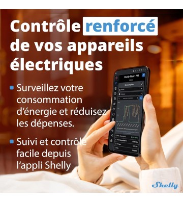 Shelly Plus 1PM - Module relais interrupteur connecté Wi-Fi 16A - Mor Tech - Boost your tech. Empower your future