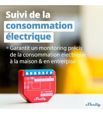 Shelly Plus 1PM - Module relais interrupteur connecté Wi-Fi 16A - Mor Tech - Boost your tech. Empower your future
