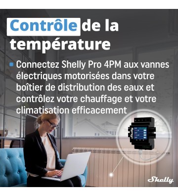 Shelly Pro 4PM - Interrupteur connecté sur rail DIN, W-Fi