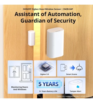 SONOFF SNZB-04P ZigBee Capteur de Porte et Fenêtre sans Fil